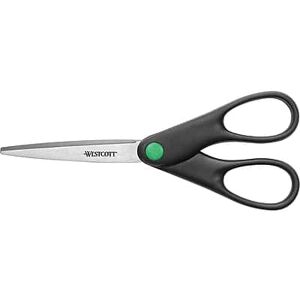 Westcott - Straight KleenEarth 7" Recycled Stainless Steel Standard Scissors, Pointed Tip - Black Westcott - Straight KleenEarth 7" Recycled Stainless Steel Standard Scissors, Pointed Tip - Black