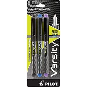 Pilot - Varsity Fountain Pens, 1.0mm Nib, 3/Pack - Assorted Ink Pilot - Varsity Fountain Pens, 1.0mm Nib, 3/Pack - Assorted Ink