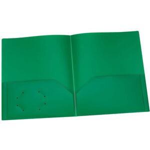 Oxford - Poly Two Pocket Portfolio, Green, Pack of 25 Oxford - Poly Two Pocket Portfolio, Green, Pack of 25
