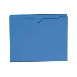 Smead - Paper Stock File Jackets, Reinforced Straight Cut Tab, Letter Size, 100/Box - Blue Smead - Paper Stock File Jackets, Reinforced Straight Cut Tab, Letter Size, 100/Box - Blue