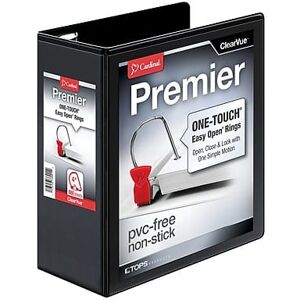 Cardinal - Heavy Duty 4" 3-Ring View Binders, D-Ring - Black Cardinal - Heavy Duty 4" 3-Ring View Binders, D-Ring - Black