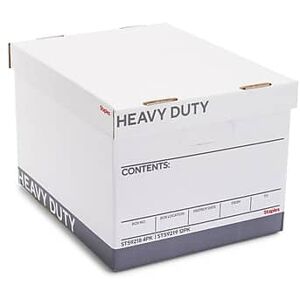 Staples - Heavy Duty 50% Recycled Corrugated File Box Lift Off Lid, Letter/Legal Size/Gray, 4/Carton - White/Gray Staples - Heavy Duty 50% Recycled Corrugated File Box Lift Off Lid, Letter/Legal Size/Gray, 4/Carton - White/Gray