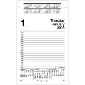 AT-A-GLANCE - 2026 8" x 5" Daily Desk Pad Calendar Refill Pages/ - White/Black AT-A-GLANCE - 2026 8" x 5" Daily Desk Pad Calendar Refill Pages/ - White/Black