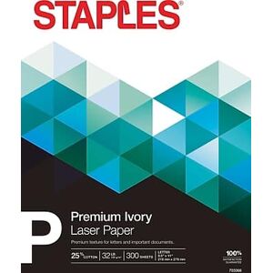 Staples - 30% Recycled 8.5" x 11" Multipurpose Paper, 32 lbs., 100 Brightness, 300/Pack - Ivory Staples - 30% Recycled 8.5" x 11" Multipurpose Paper, 32 lbs., 100 Brightness, 300/Pack - Ivory