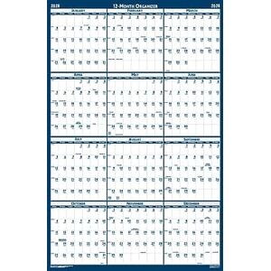 House of Doolittle - 2026 37" x 24" Yearly Dry Erase Wall Calendar, Reversible - Blue House of Doolittle - 2026 37" x 24" Yearly Dry Erase Wall Calendar, Reversible - Blue