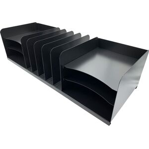 Huron - Vertical/Horizontal Combo Desk Organizer 11 Compartment Horizontal/Vertical 8" x 30" x 11" Durable Steel - Black Huron - Vertical/Horizontal Combo Desk Organizer 11 Compartment Horizontal/Vertical 8" x 30" x 11" Durable Steel - Black