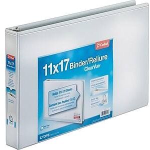 Cardinal - ClearVue 1 1/2" 3-Ring View Binder, D-Ring - White Cardinal - ClearVue 1 1/2" 3-Ring View Binder, D-Ring - White