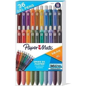 Paper Mate - InkJoy Gel Pens, Medium Point, 0.7mm, Colors, 36/Pack - Assorted Paper Mate - InkJoy Gel Pens, Medium Point, 0.7mm, Colors, 36/Pack - Assorted