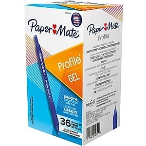 Paper Mate - Profile Retractable Gel Pen, Medium Point, 0.7mm, 36/Pack - Blue Ink Paper Mate - Profile Retractable Gel Pen, Medium Point, 0.7mm, 36/Pack - Blue Ink