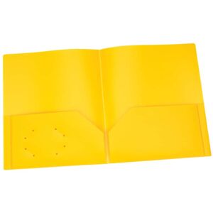 Oxford - Poly Two Pocket Portfolio, Yellow, Pack of 25 Oxford - Poly Two Pocket Portfolio, Yellow, Pack of 25