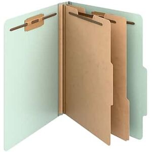 Staples - Heavy Duty Pressboard Classification Folder, 2-Dividers, 2" Expansion, Letter Size, 10/Pack - Green Staples - Heavy Duty Pressboard Classification Folder, 2-Dividers, 2" Expansion, Letter Size, 10/Pack - Green