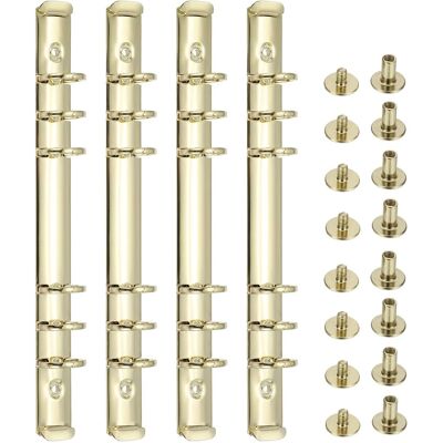 Unique Bargains - 4 Sets 6-Hole Ring Binder, A5 20mm Book Binding Kit Planner Maker Binder Ring Clip Mechanisms with Screw - Gold Unique Bargains - 4 Sets 6-Hole Ring Binder, A5 20mm Book Binding Kit Planner Maker Binder Ring Clip Mechanisms with Screw - Gold