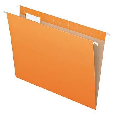 Pendaflex - Recycled Hanging File Folders, 1/5 Tab, Letter Size, 25/Box - Orange Pendaflex - Recycled Hanging File Folders, 1/5 Tab, Letter Size, 25/Box - Orange