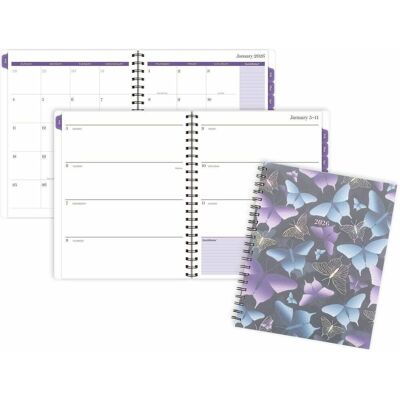 AT-A-GLANCE - 2026 Planner Letter 8 1/2" x 11" Sheet Size Twin Wire Blue Purple Mariah Poly Cover Pocket Sticker Sheet AT-A-GLANCE - 2026 Planner Letter 8 1/2" x 11" Sheet Size Twin Wire Blue Purple Mariah Poly Cover Pocket Sticker Sheet