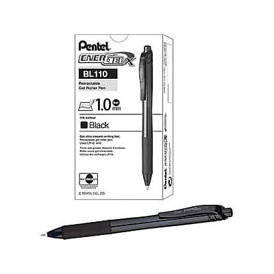 Pentel - EnerGel-X RollerGel Retractable Gel Pens, Bold Point, Dozen - Black Ink Pentel - EnerGel-X RollerGel Retractable Gel Pens, Bold Point, Dozen - Black Ink