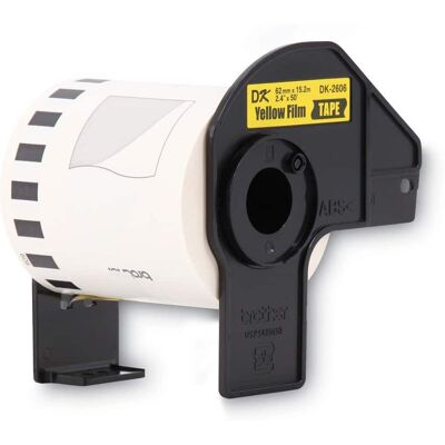 Brother - DK2606 2.4 in. x 50 ft. Continuous Film Label Tape - (1-Roll) - Yellow Brother - DK2606 2.4 in. x 50 ft. Continuous Film Label Tape - (1-Roll) - Yellow