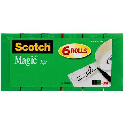 Scotch - Invisible Matte Office Tape Refill Rolls 6-Pack 3/4in x 1000in - Clear Scotch - Invisible Matte Office Tape Refill Rolls 6-Pack 3/4in x 1000in - Clear