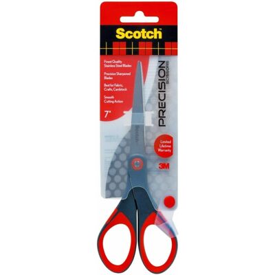 Scotch - Precision Scissors 7" Stainless Steel Gray 1 Each - Red Scotch - Precision Scissors 7" Stainless Steel Gray 1 Each - Red