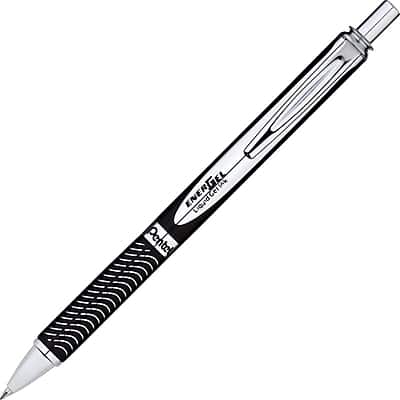 Pentel - Alloy Roller Ball Retractable Pen, Medium Point - Black Ink Pentel - Alloy Roller Ball Retractable Pen, Medium Point - Black Ink