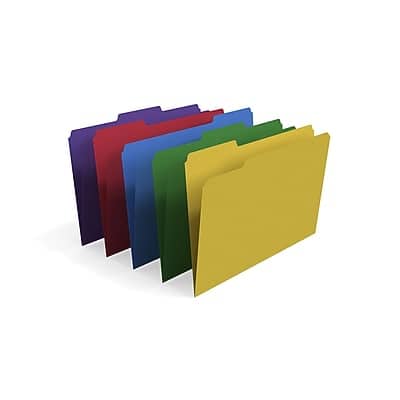 Staples - File Folders, 1/3-Cut Tab, Legal Size, 100/Box - Assorted Colors Staples - File Folders, 1/3-Cut Tab, Legal Size, 100/Box - Assorted Colors