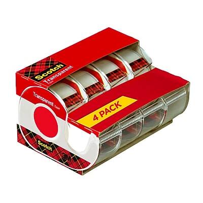 Scotch - Transparent Tape Refill, 0.75" x 23.6 yds., 1" Core, 4 Rolls/Pack - Clear Scotch - Transparent Tape Refill, 0.75" x 23.6 yds., 1" Core, 4 Rolls/Pack - Clear