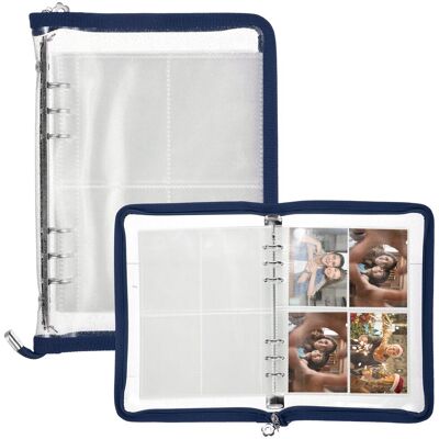 Unique Bargains - A5 Photocard Binder 4-Photo Style Clear Kpop Holder Book with 20 Inner Pages 160 Card Slots - Dark Blue Unique Bargains - A5 Photocard Binder 4-Photo Style Clear Kpop Holder Book with 20 Inner Pages 160 Card Slots - Dark Blue