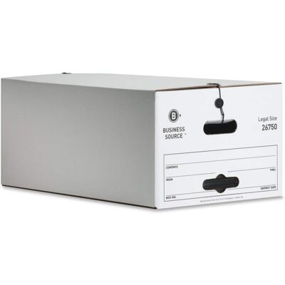 Business Source - Light Duty Legal Size Storage Box Stackable White For File Recycled 12 / Carton Business Source - Light Duty Legal Size Storage Box Stackable White For File Recycled 12 / Carton