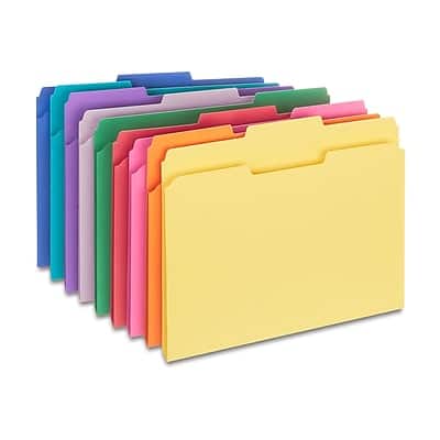 Staples - File Folders, 1/3-Cut Tab, Letter Size, 250/Box - Assorted Colors Staples - File Folders, 1/3-Cut Tab, Letter Size, 250/Box - Assorted Colors
