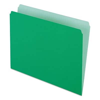 Pendaflex - Two-Tone Recycled File Folder, Straight Cut, Letter Size, 100/Box - Bright Green Pendaflex - Two-Tone Recycled File Folder, Straight Cut, Letter Size, 100/Box - Bright Green