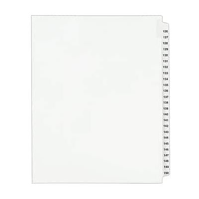 Avery - Legal Pre-Printed Paper Divider Collated Set, 126-150 Tabs, Style, Letter Size - White Avery - Legal Pre-Printed Paper Divider Collated Set, 126-150 Tabs, Style, Letter Size - White