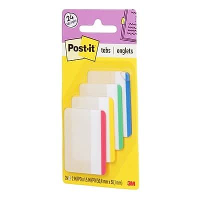 Post-it - Tabs, 2" Wide Colors, 24 Tabs/Pack - Assorted Post-it - Tabs, 2" Wide Colors, 24 Tabs/Pack - Assorted