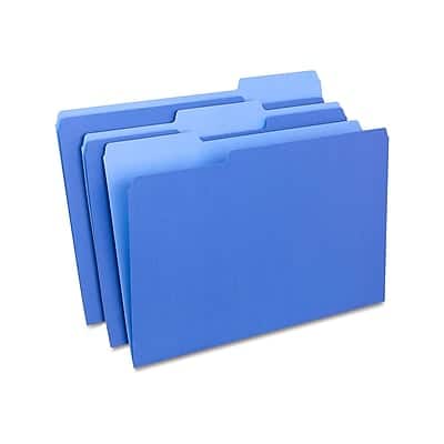 Staples - File Folders, 1/3-Cut Tab, Legal Size, 100/Box - Blue Staples - File Folders, 1/3-Cut Tab, Legal Size, 100/Box - Blue