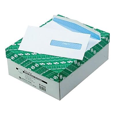 Quality Park - Gummed Security Tinted Business Envelopes, 4 1/2" x 9 1/2", 500/Box - White Wove Quality Park - Gummed Security Tinted Business Envelopes, 4 1/2" x 9 1/2", 500/Box - White Wove