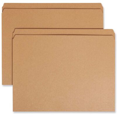 Smead Manufacturing - Heavyweight Kraft File Folder, Straight Tabs, Letter Size, 0.75" Expansion, 11-pt Kraft, Brown, 100/Box Smead Manufacturing - Heavyweight Kraft File Folder, Straight Tabs, Letter Size, 0.75" Expansion, 11-pt Kraft, Brown, 100/Box