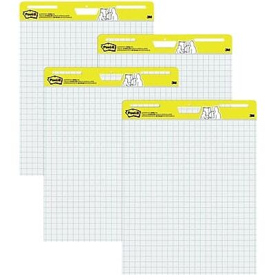 Post-it - Super Sticky Wall Easel Pad, 25" x 30", Grid Lined, 30 Sheets/Pad, 4 Pads/Pack - White Post-it - Super Sticky Wall Easel Pad, 25" x 30", Grid Lined, 30 Sheets/Pad, 4 Pads/Pack - White