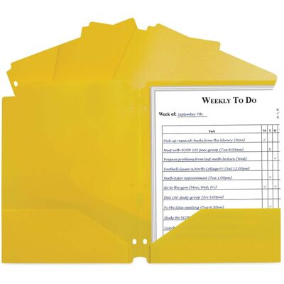 C-Line Products - Two-Pocket Heavyweight Poly Portfolio Folder, 3-Hole Punch, 11 x 8.5, Yellow, 25/Box C-Line Products - Two-Pocket Heavyweight Poly Portfolio Folder, 3-Hole Punch, 11 x 8.5, Yellow, 25/Box