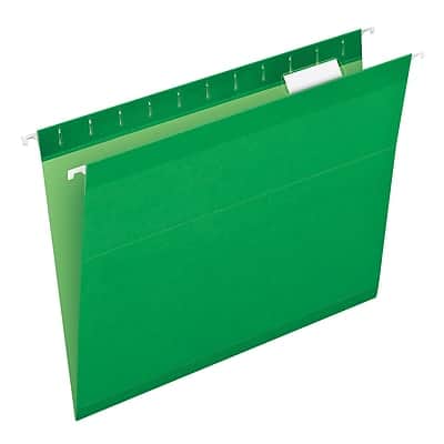 Pendaflex - Reinforced Hanging File Folders, 1/5 Tab, Letter Size, 25/Box - Bright Green Pendaflex - Reinforced Hanging File Folders, 1/5 Tab, Letter Size, 25/Box - Bright Green