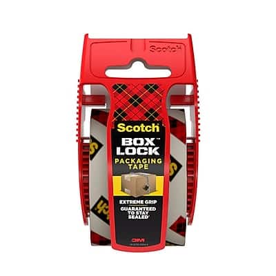 Scotch - Box Lock Heavy Duty Packing Tape with Dispenser, 1.88" x 22.2 yds - Clear Scotch - Box Lock Heavy Duty Packing Tape with Dispenser, 1.88" x 22.2 yds - Clear