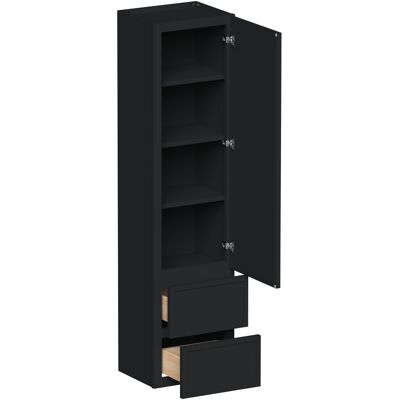 Boyel Living - 15-in W x 60-in H x 12-in D Shaker RTA Kitchen Counter Linen Cabinet - Black Boyel Living - 15-in W x 60-in H x 12-in D Shaker RTA Kitchen Counter Linen Cabinet - Black