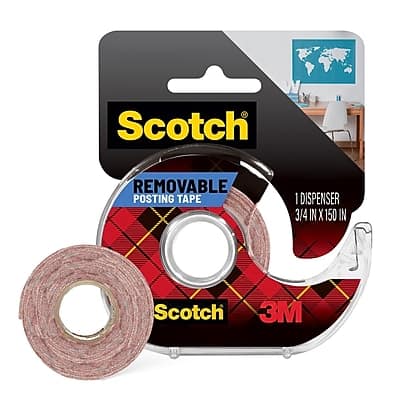 Scotch - Poster Indoor Double-Sided Mounting Tape, 0.75" x 4.16 yds - Clear Scotch - Poster Indoor Double-Sided Mounting Tape, 0.75" x 4.16 yds - Clear