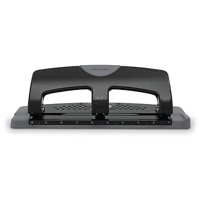 Swingline - SmartTouch Low Force Desktop 3-Hole Punch, 20 Sheet Capacity - Black/Gray Swingline - SmartTouch Low Force Desktop 3-Hole Punch, 20 Sheet Capacity - Black/Gray