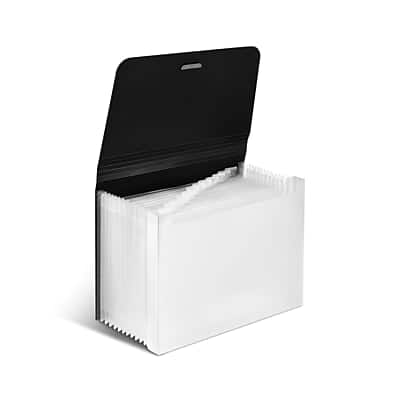 Staples - Moisture Resistant Plastic Accordion File, 13-Pocket, Letter Size - Black Staples - Moisture Resistant Plastic Accordion File, 13-Pocket, Letter Size - Black