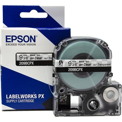 Epson - 3/8" Tape - 209BCPX - Black on Clear Epson - 3/8" Tape - 209BCPX - Black on Clear