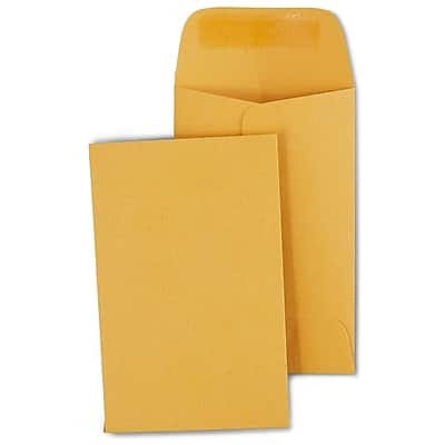 Staples - Kraft #1 Coin Envelopes, 2 1/4" x 3 1/2", 500/Box - Brown Staples - Kraft #1 Coin Envelopes, 2 1/4" x 3 1/2", 500/Box - Brown