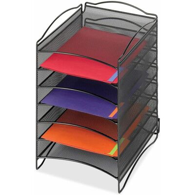 Safco - 6 Compartment Mesh Desktop Organizer 6 Compartment 15.25 x 10.25 x 12.75 Desktop Stackable Steel - Black Safco - 6 Compartment Mesh Desktop Organizer 6 Compartment 15.25 x 10.25 x 12.75 Desktop Stackable Steel - Black