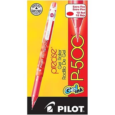 Pilot - Precise P-500 Gel Pens, Extra Fine Point, Dozen - Red Ink Pilot - Precise P-500 Gel Pens, Extra Fine Point, Dozen - Red Ink