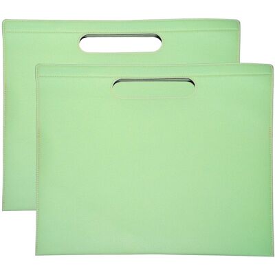 Unique Bargains - 2pcs Leather Folder, 13.3x12.6" Magnetic Leather Document Holder PU Pouch Bag Portfolio Organizer Waterproof - Green Unique Bargains - 2pcs Leather Folder, 13.3x12.6" Magnetic Leather Document Holder PU Pouch Bag Portfolio Organizer Waterproof - Green