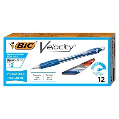 BIC - Velocity Mechanical Pencil, 0.7mm, #2 Hard Lead, 12/Pack - Black BIC - Velocity Mechanical Pencil, 0.7mm, #2 Hard Lead, 12/Pack - Black