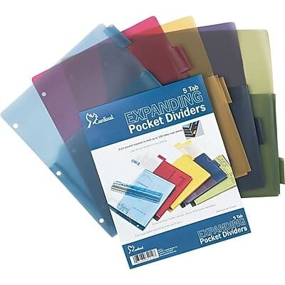 Cardinal - Insertable Divider, 5-Tab Colors, 5/Pack - Assorted Cardinal - Insertable Divider, 5-Tab Colors, 5/Pack - Assorted