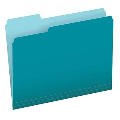Pendaflex - Recycled File Folder, 2/5-Cut Tab, Letter Size, 100/Box - Aqua Pendaflex - Recycled File Folder, 2/5-Cut Tab, Letter Size, 100/Box - Aqua